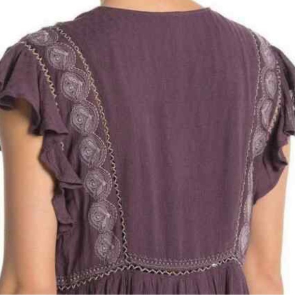 NWT_FREE PEOPLE Ruffle Plum Top - Picture 2 of 4